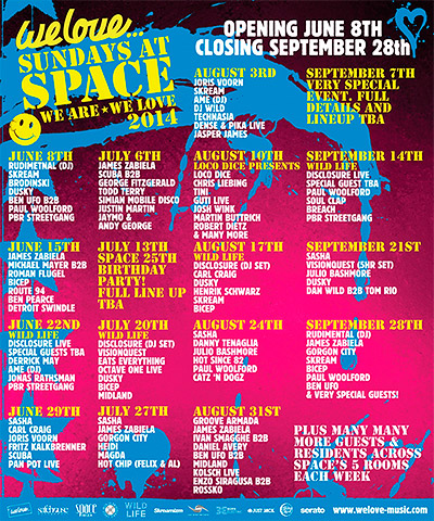 We Love Space lineup 2014